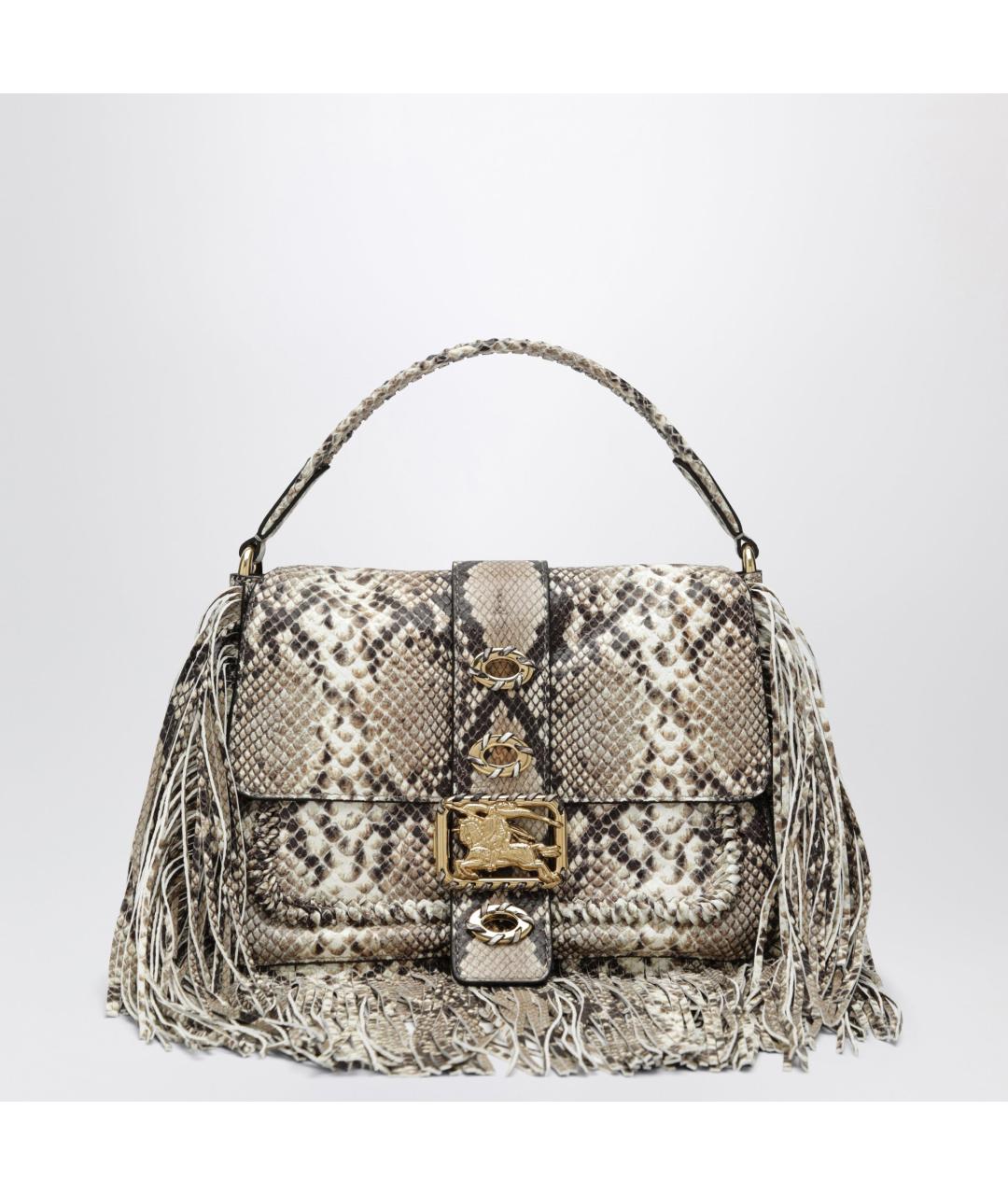 BURBERRY Коричневая кожаная сумка с короткими ручками, фото 1