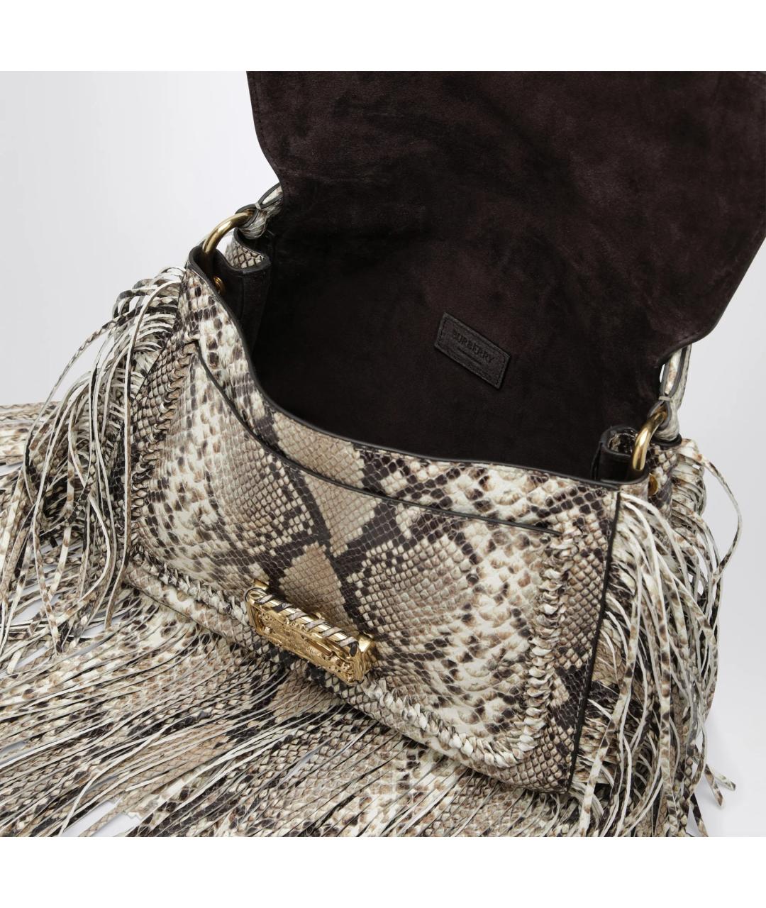 BURBERRY Коричневая кожаная сумка с короткими ручками, фото 2