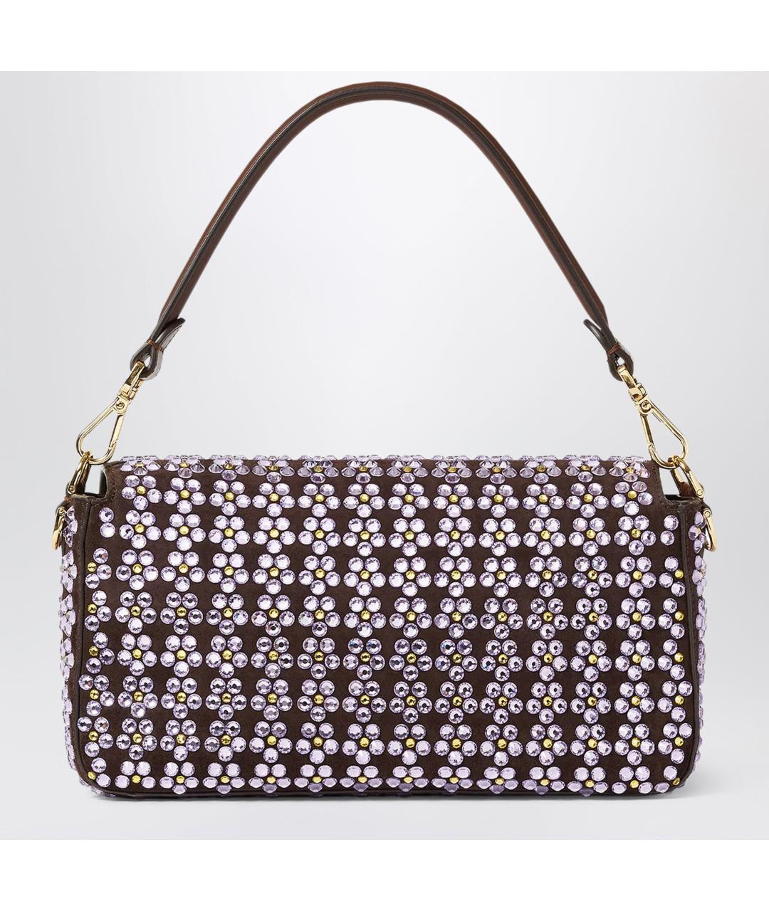 FENDI Коричневая синтетическая сумка с короткими ручками, фото 2