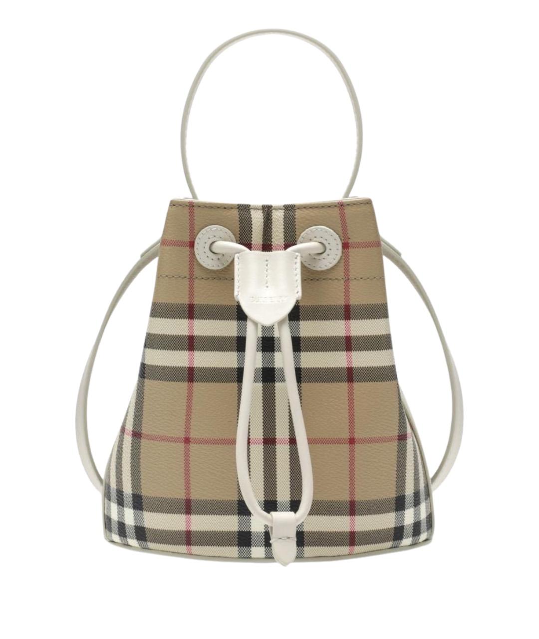 BURBERRY Бежевая синтетическая сумка с короткими ручками, фото 1