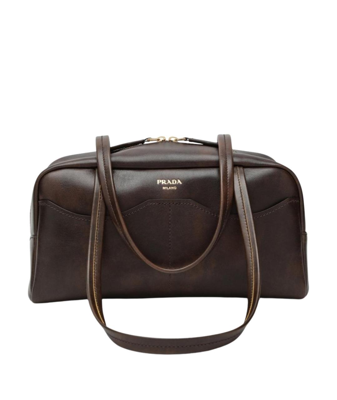 PRADA Коричневая кожаная сумка через плечо, фото 1