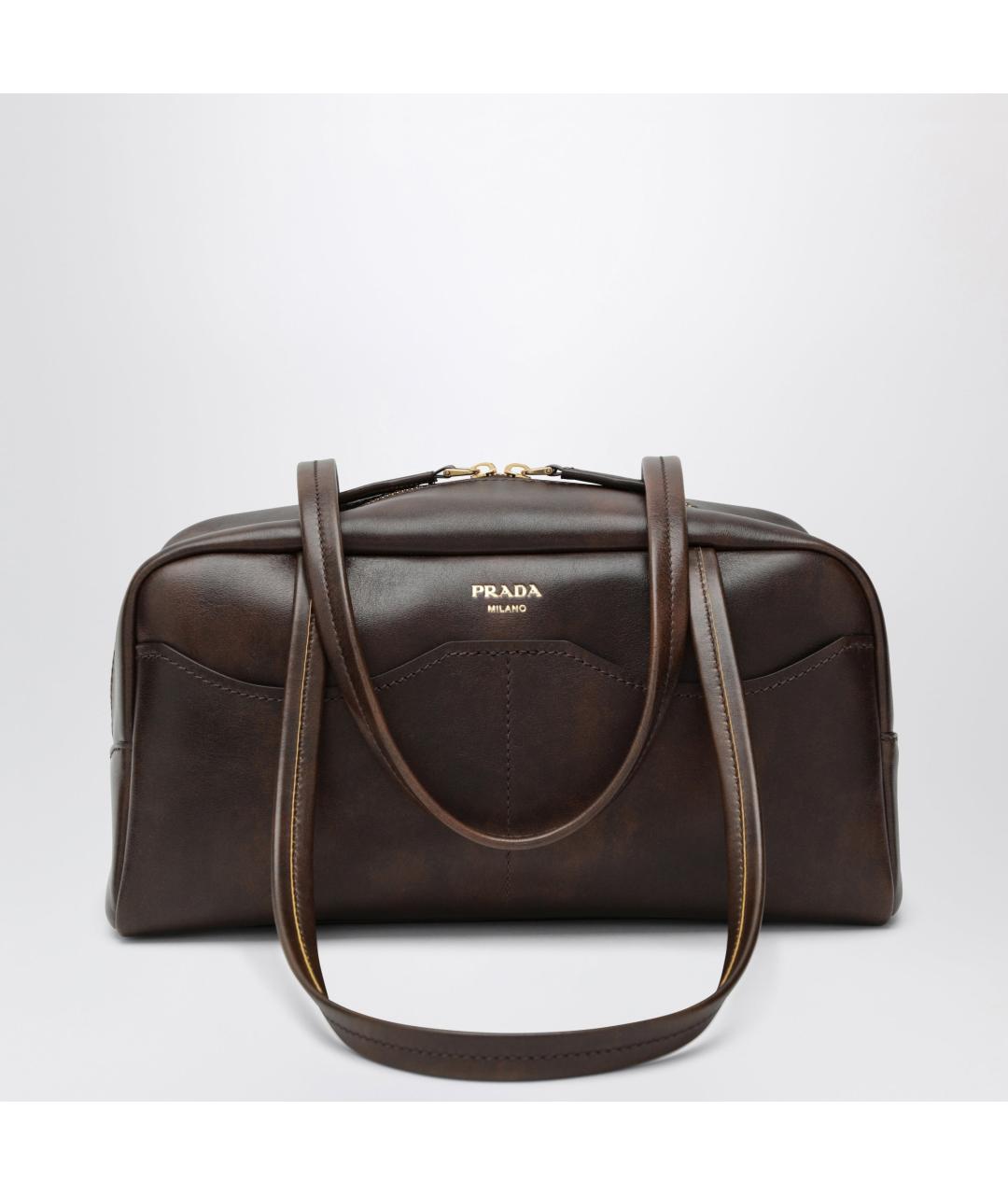 PRADA Коричневая кожаная сумка через плечо, фото 3