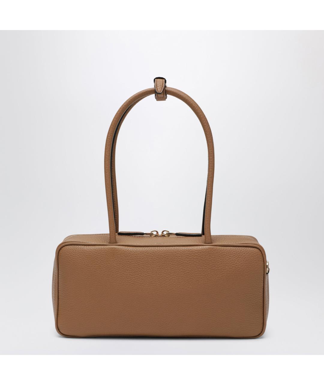 PRADA Коричневая кожаная сумка с короткими ручками, фото 2