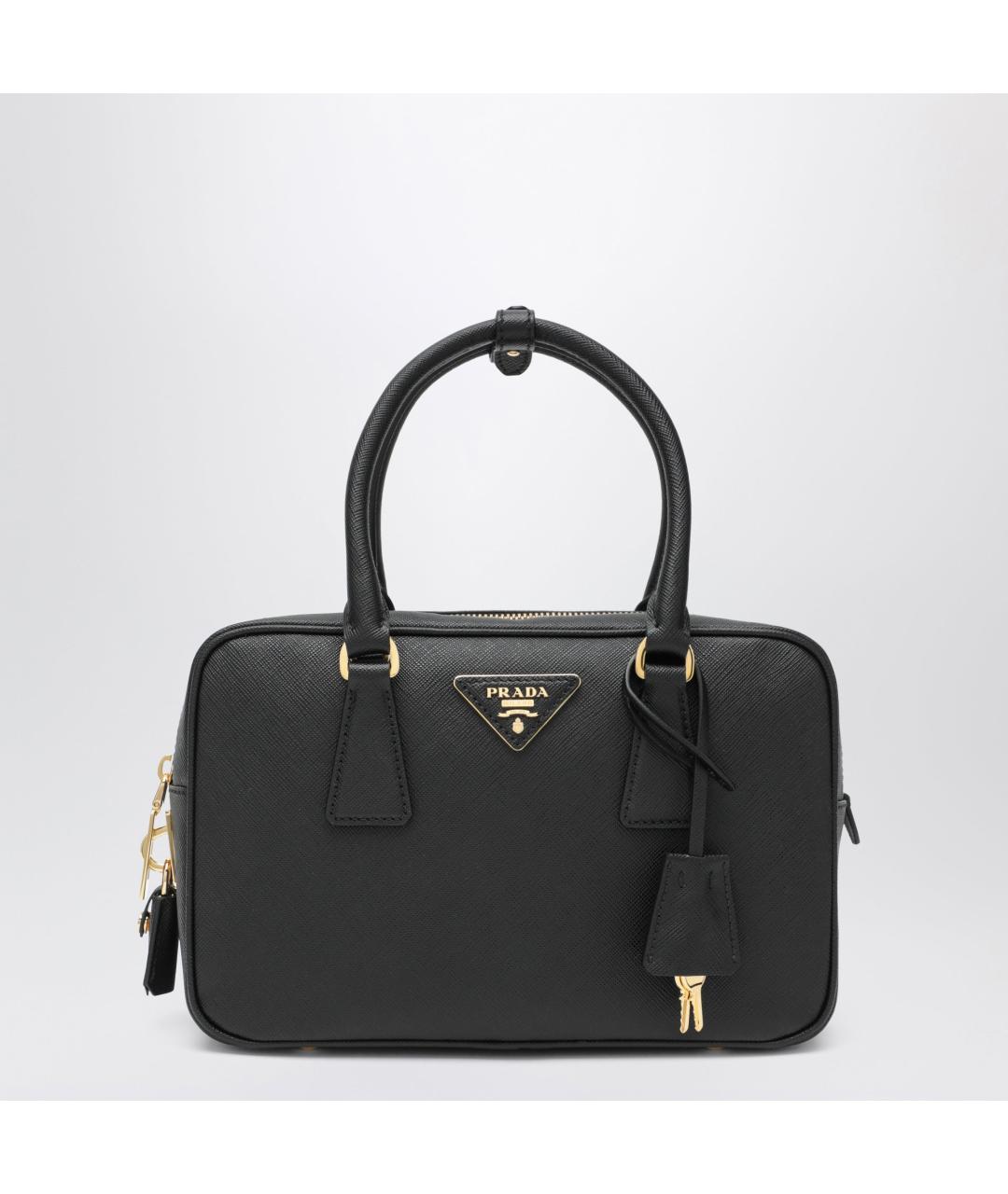 PRADA Черная кожаная сумка с короткими ручками, фото 3