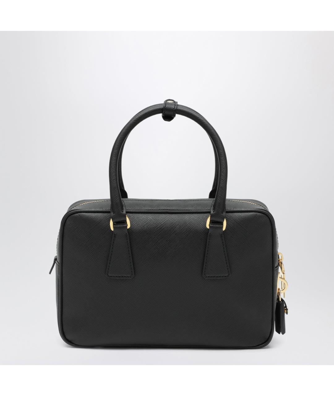 PRADA Черная кожаная сумка с короткими ручками, фото 2