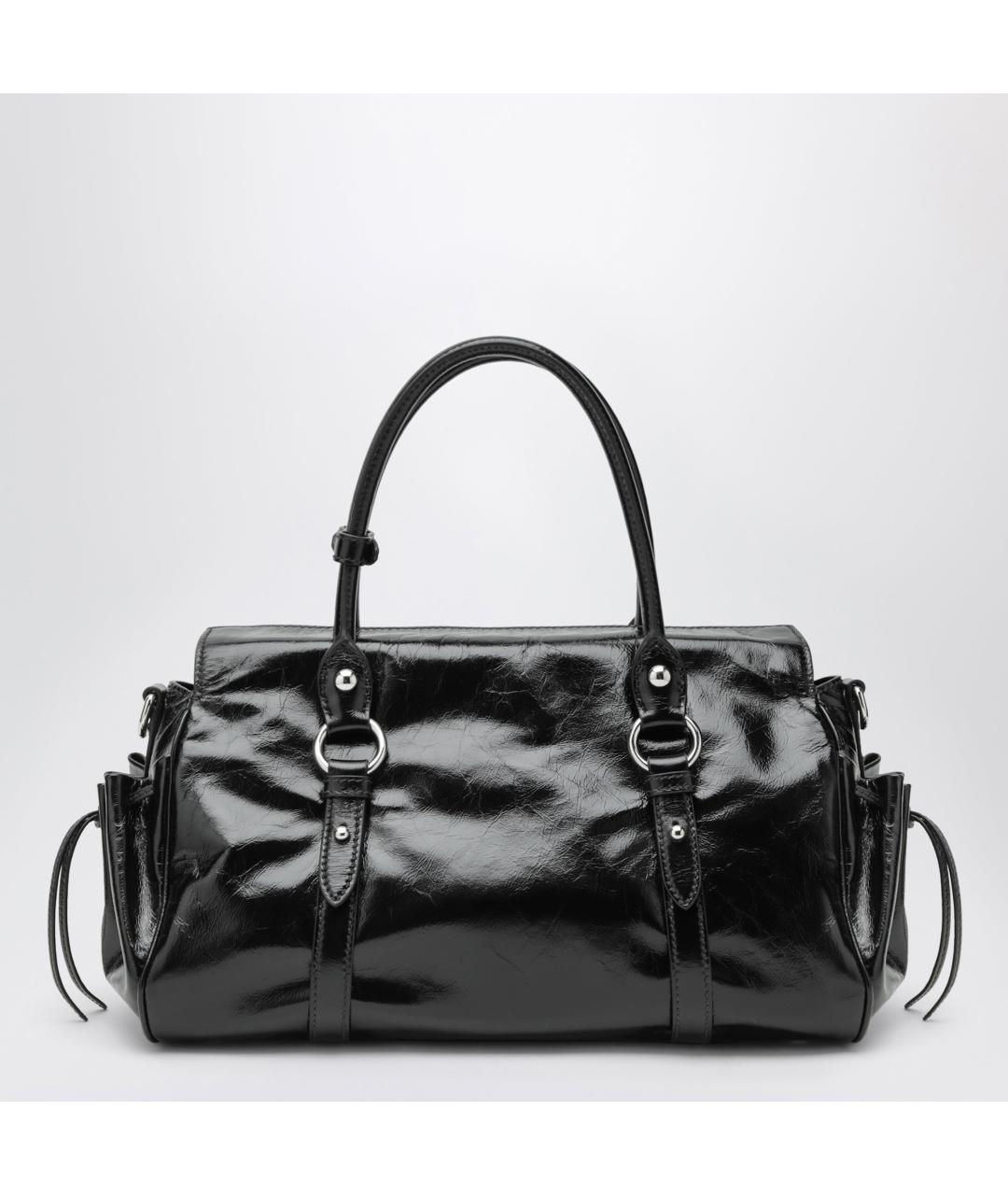 MIU MIU Черная кожаная сумка с короткими ручками, фото 2