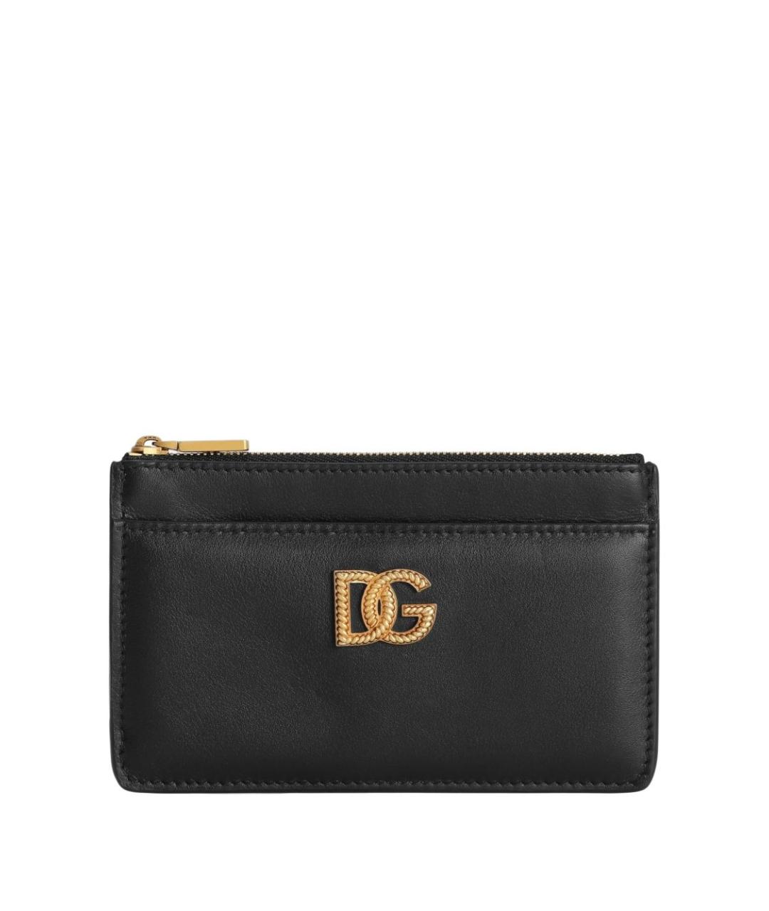 DOLCE&GABBANA Черный кожаный кардхолдер, фото 1