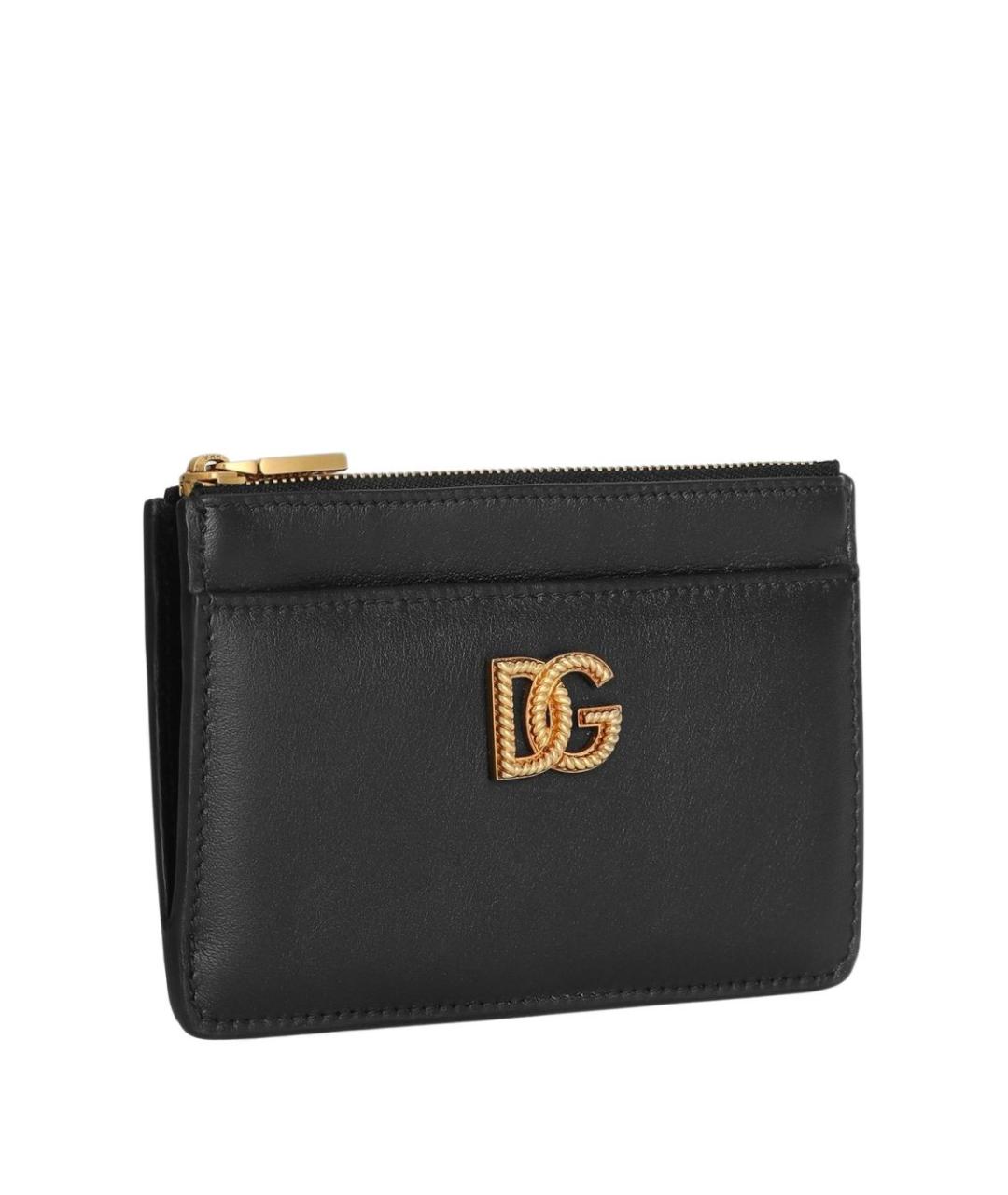 DOLCE&GABBANA Черный кожаный кардхолдер, фото 3