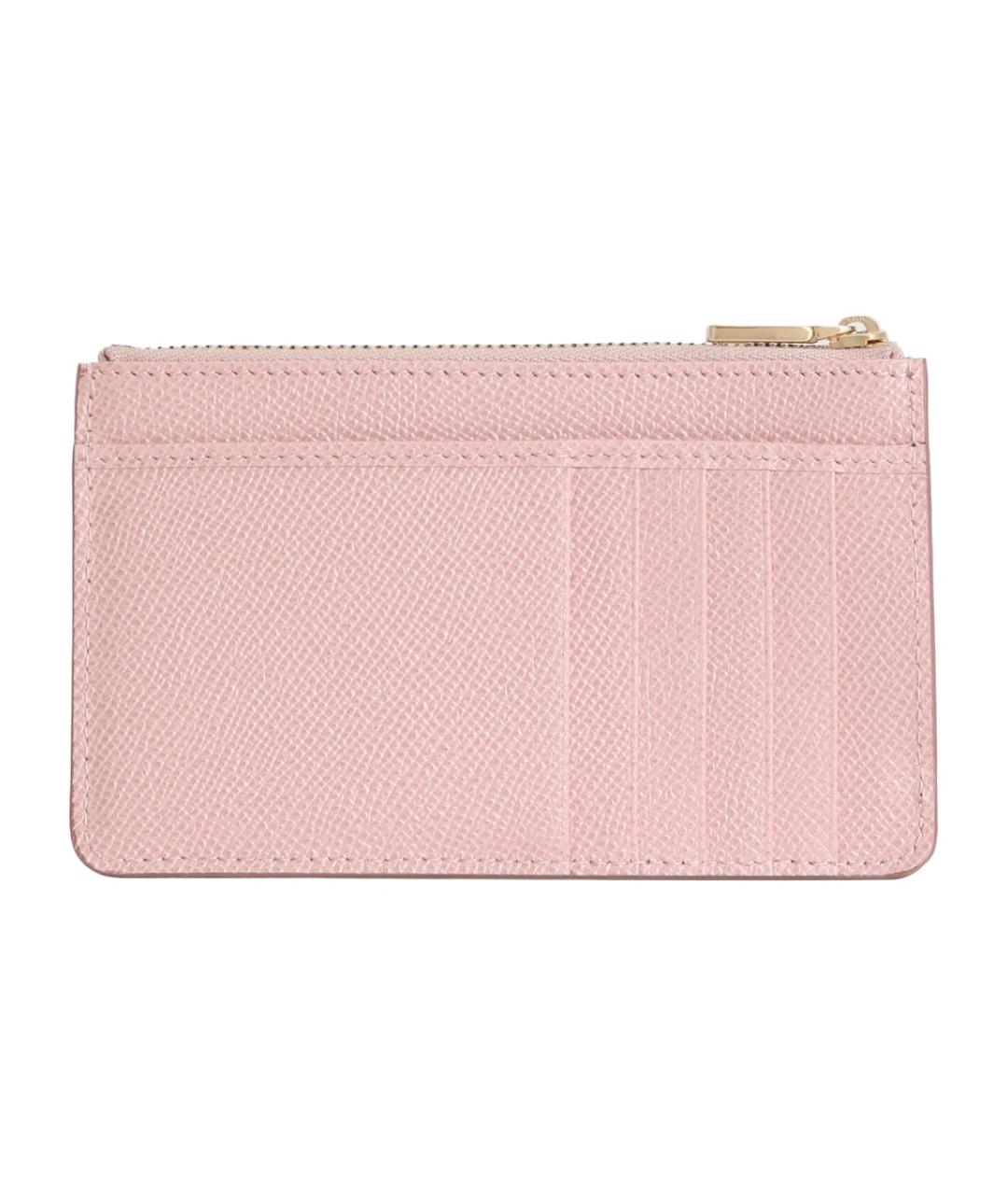 DOLCE&GABBANA Розовый кожаный кардхолдер, фото 2
