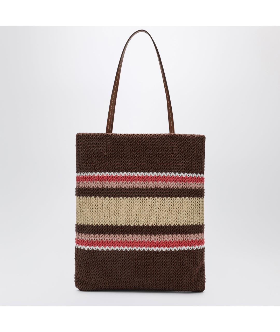 MIU MIU Коричневая пелетеная сумка тоут, фото 2