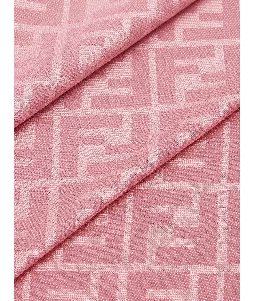 FENDI Розовый шелковый шарф, фото 2