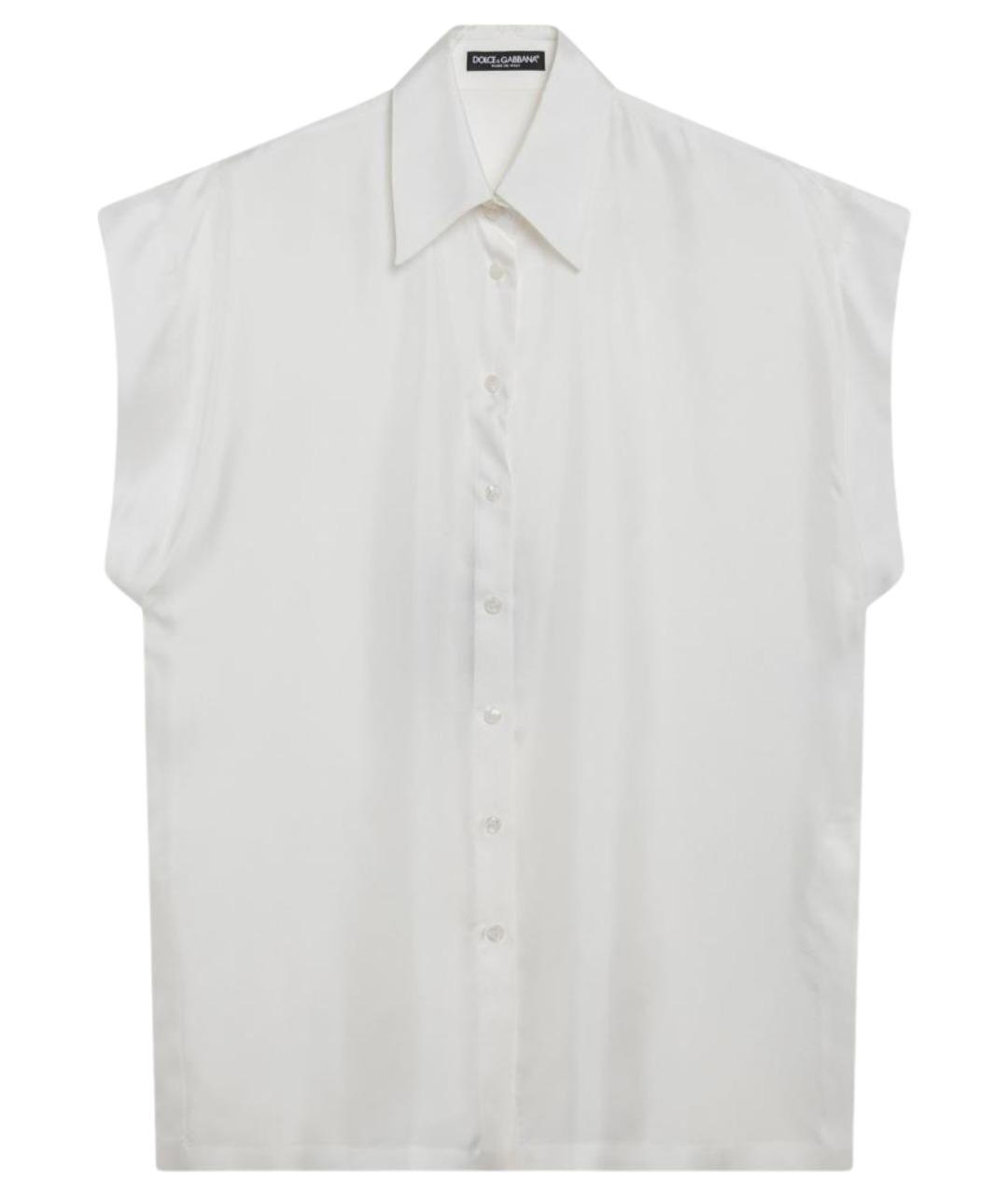 DOLCE&GABBANA Белая шелковая рубашка, фото 1