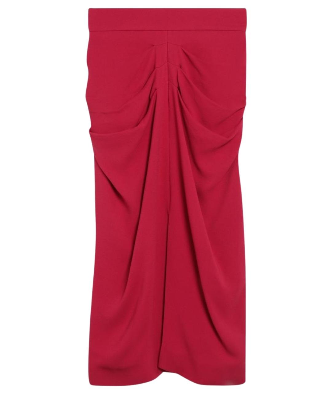 VALENTINO Красная вискозная юбка миди, фото 1