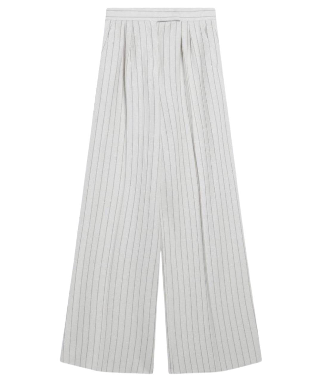 MAX MARA Белые хлопковые прямые брюки, фото 1