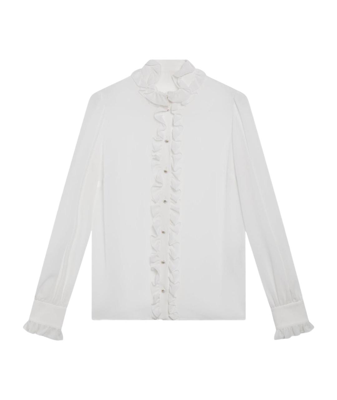 DOLCE&GABBANA Белая шелковая рубашка, фото 1