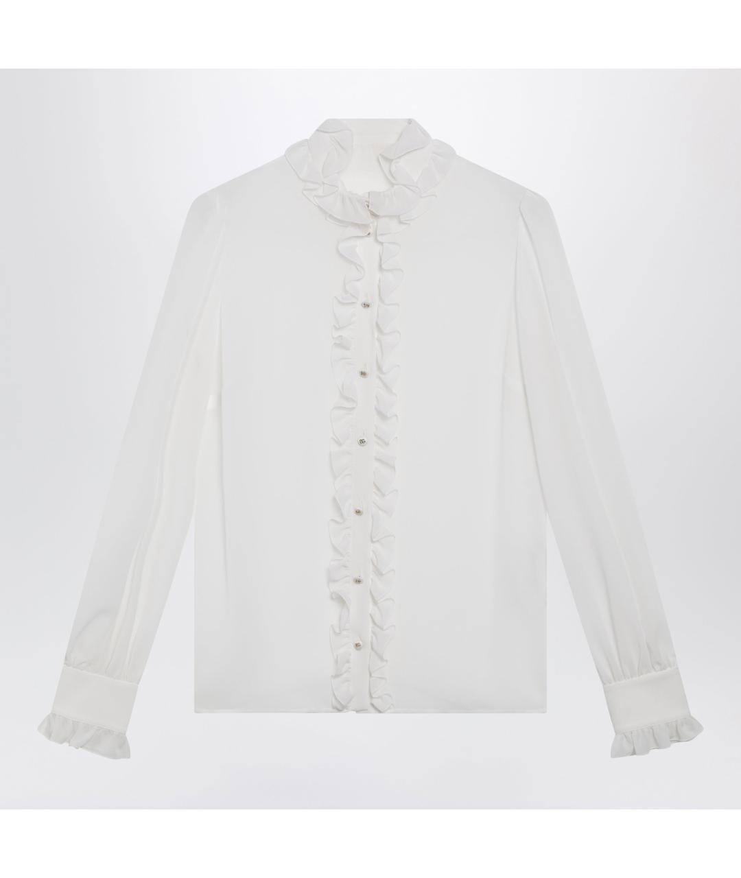 DOLCE&GABBANA Белая шелковая рубашка, фото 3