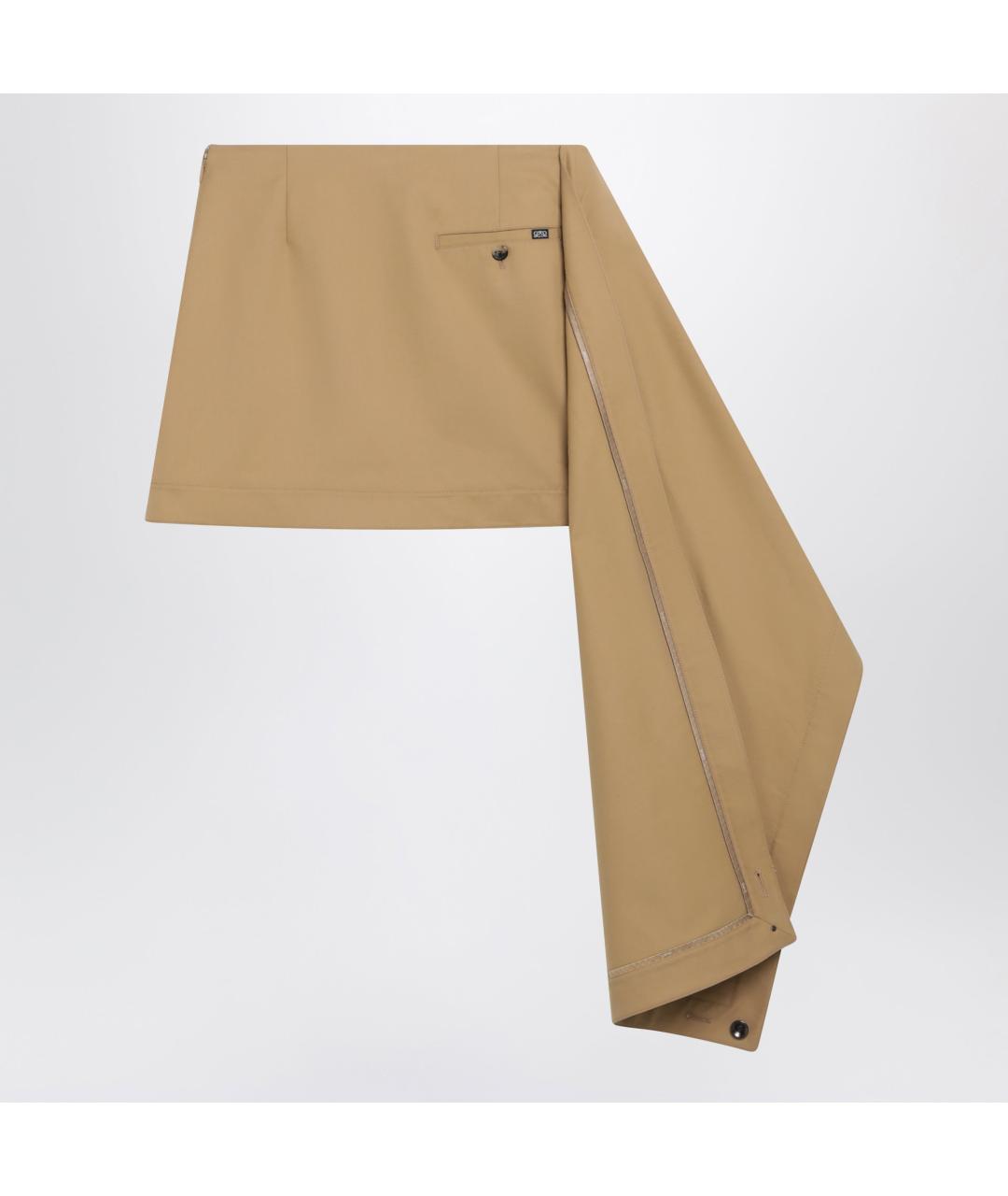 LOEWE Бежевая хлопковая юбка мини, фото 2