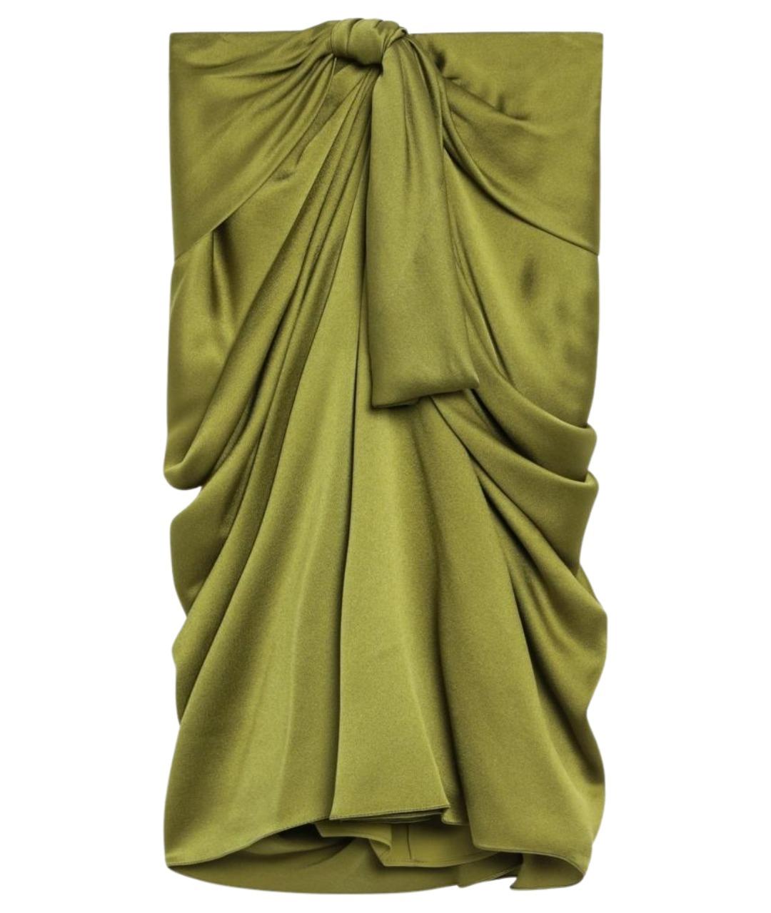 CHLOE Зеленая шелковая юбка миди, фото 1