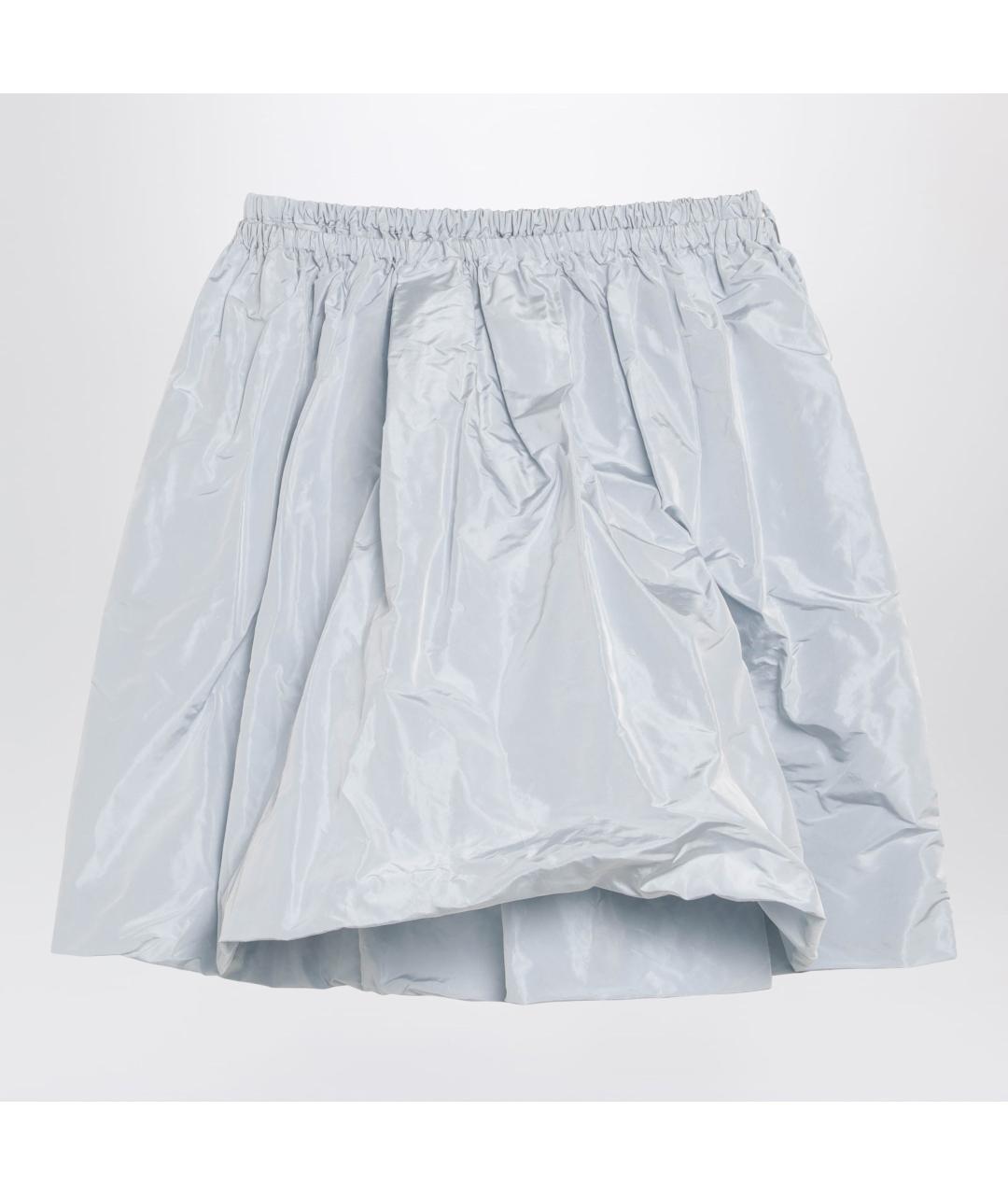 PRADA Голубая шелковая юбка мини, фото 3