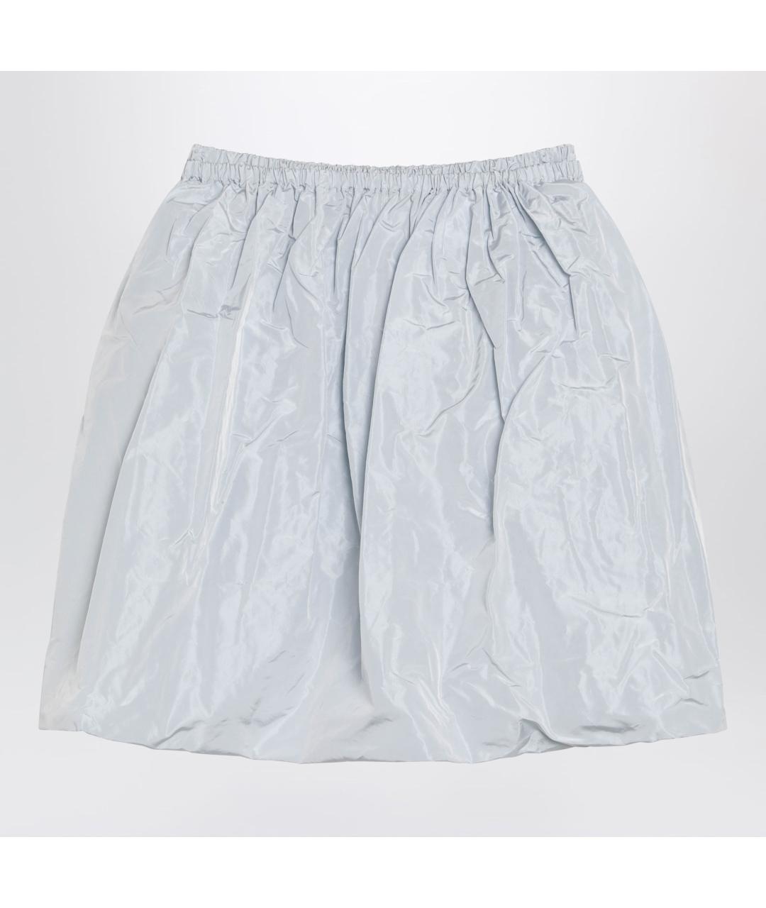 PRADA Голубая шелковая юбка мини, фото 2