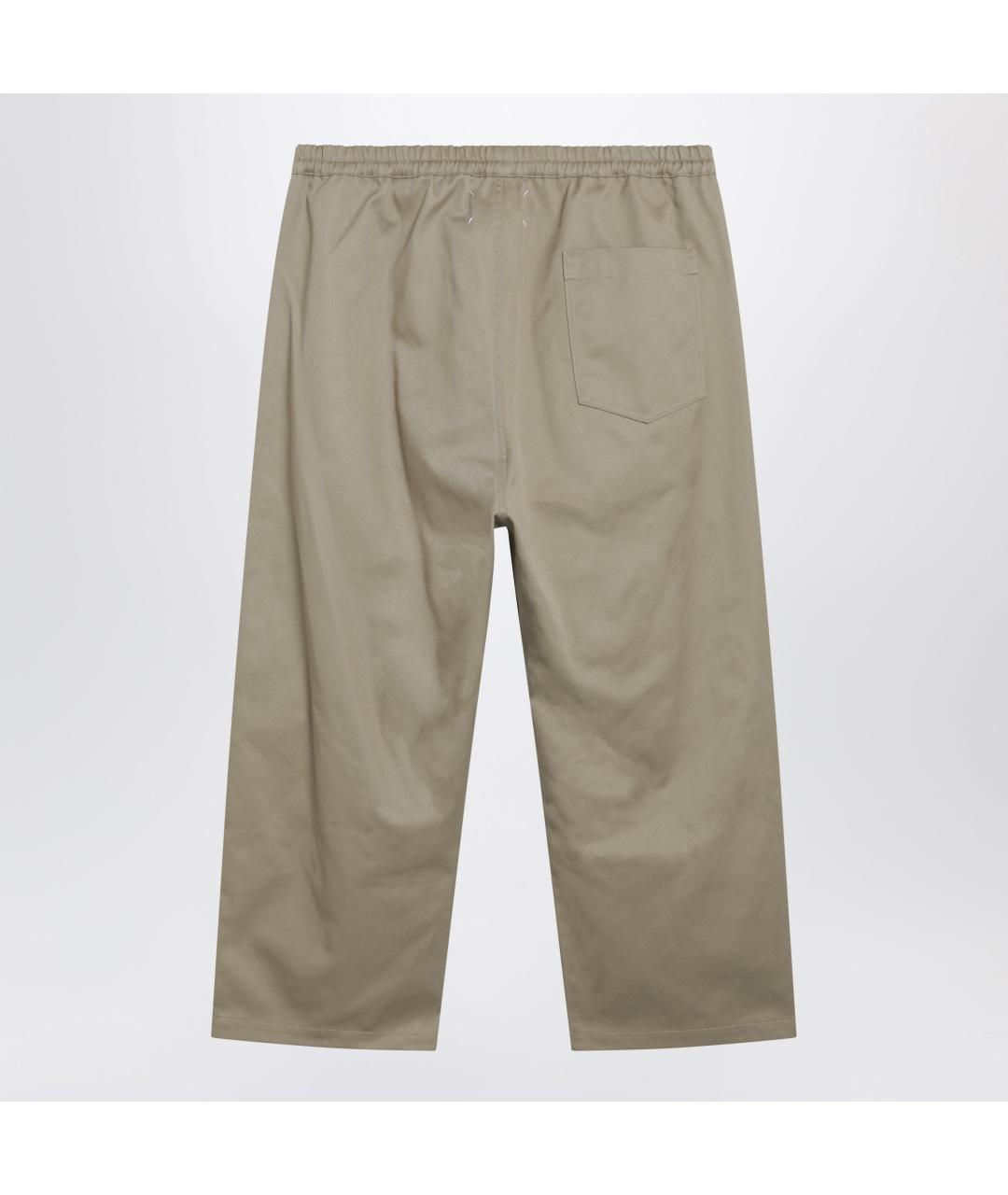MAISON MARGIELA Бежевые хлопковые повседневные брюки, фото 2