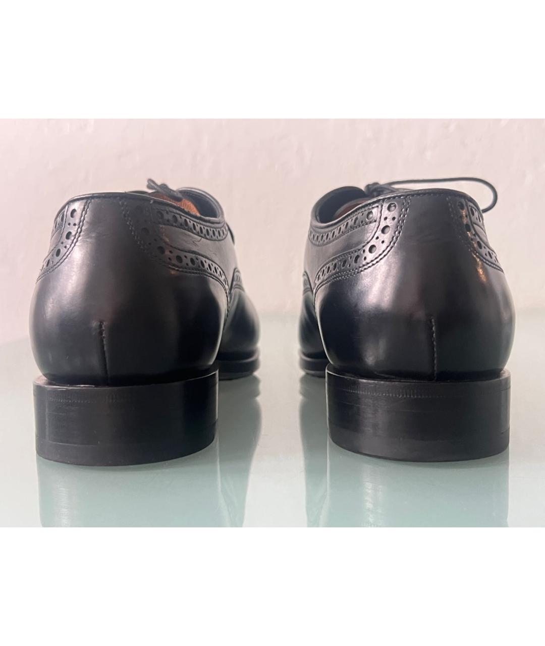 SANTONI Черные кожаные туфли, фото 4
