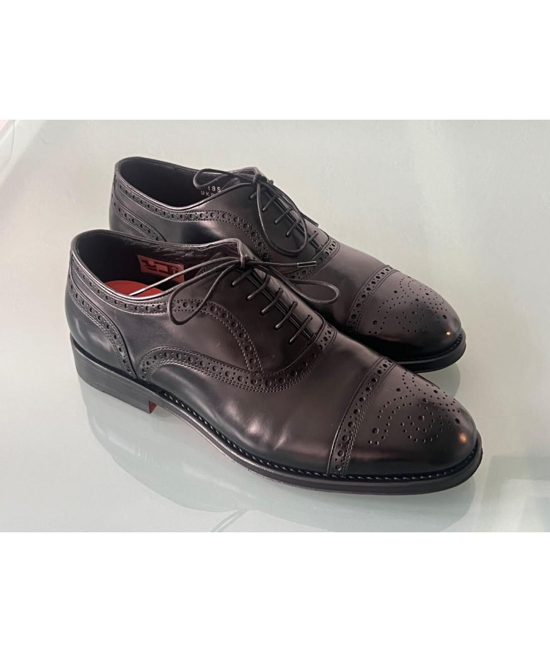 SANTONI Черные кожаные туфли, фото 9