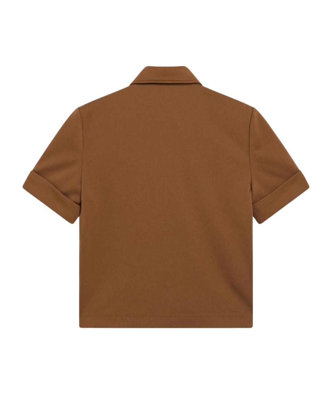 MIU MIU Коричневая хлопковая футболка, фото 2