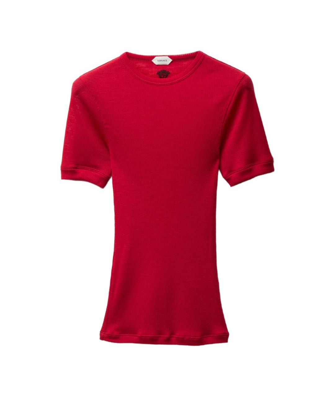 VERSACE Красная шерстяная футболка, фото 1