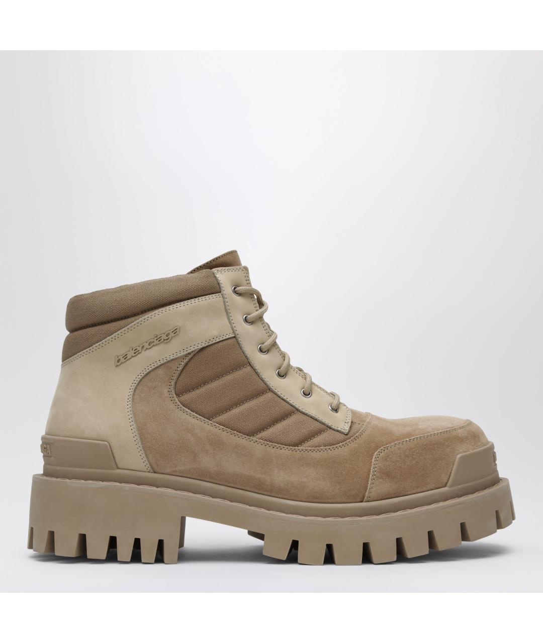 BALENCIAGA Бежевые текстильные низкие ботинки, фото 3