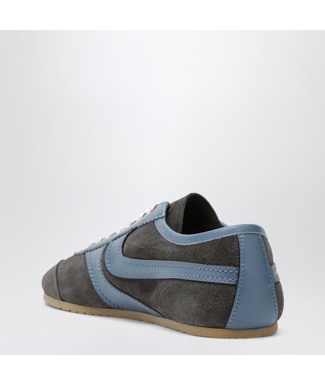 DRIES VAN NOTEN Серые кожаные низкие кроссовки / кеды, фото 2