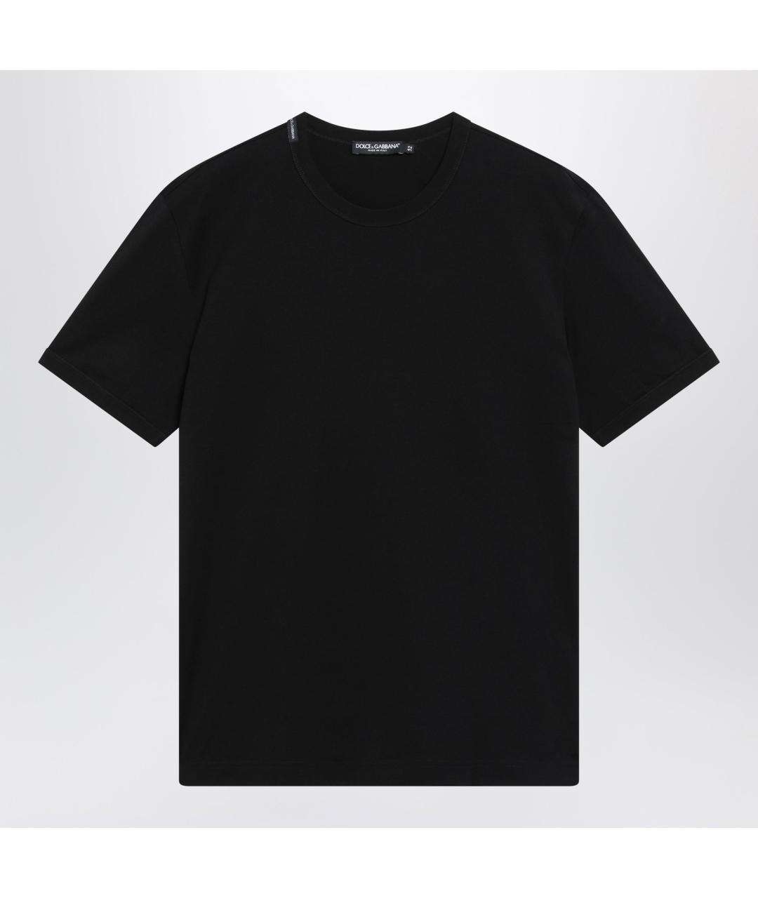 DOLCE&GABBANA Черная хлопковая футболка, фото 3