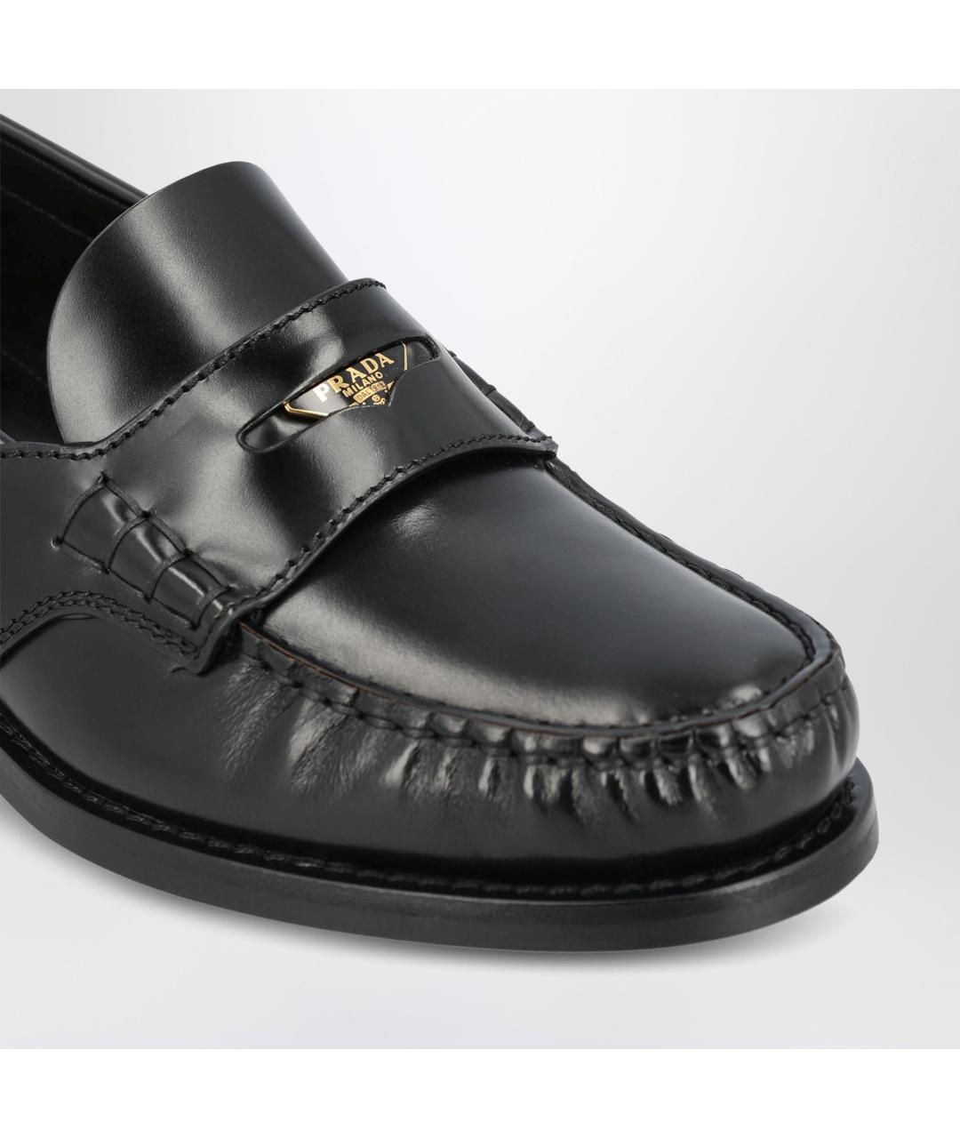 PRADA Черные кожаные лоферы, фото 2