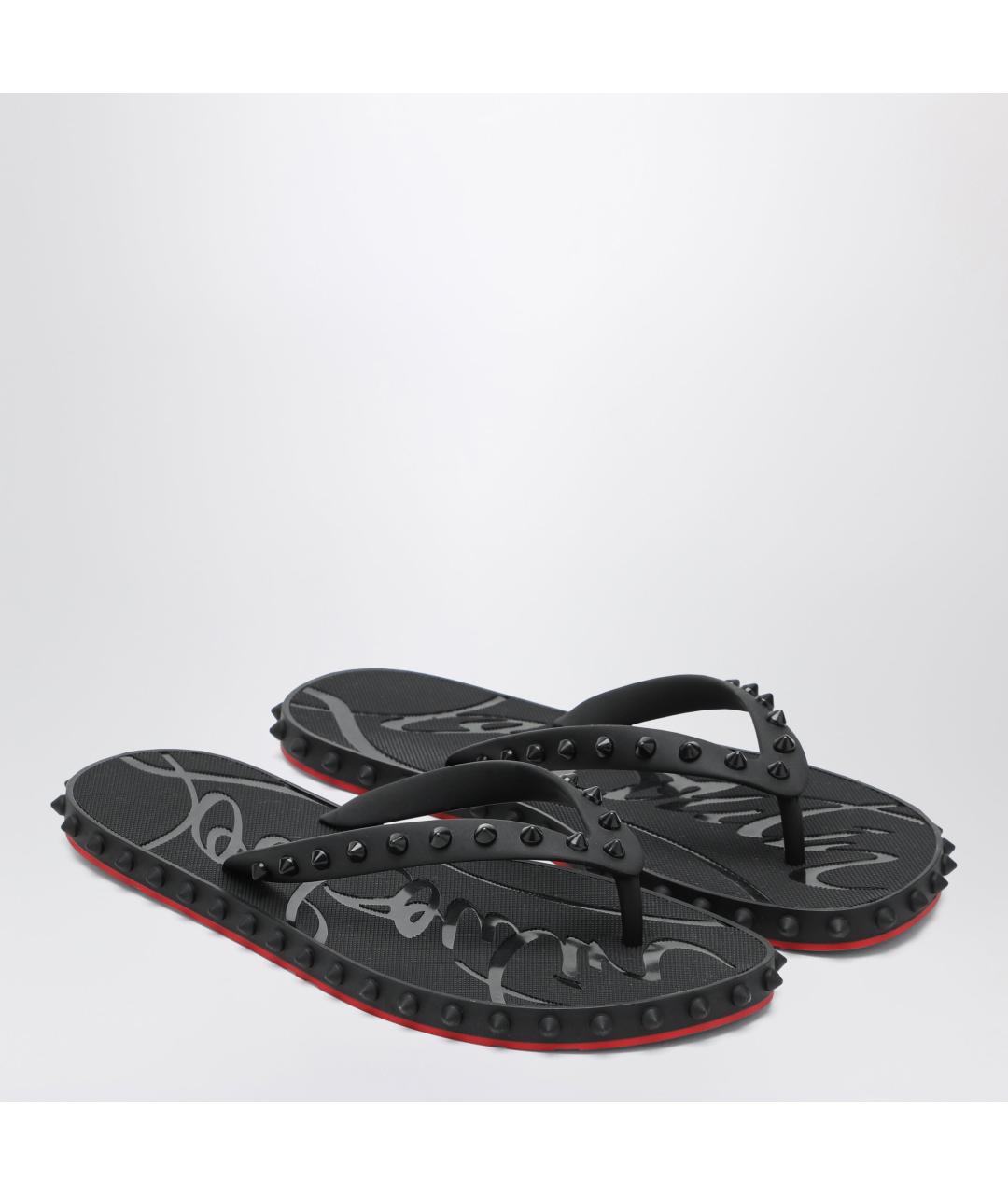 CHRISTIAN LOUBOUTIN Черные шлепанцы, фото 2