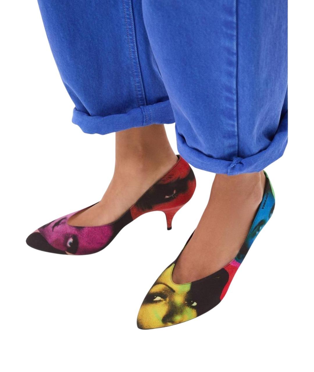 VERSACE Мульти синтетические туфли, фото 5