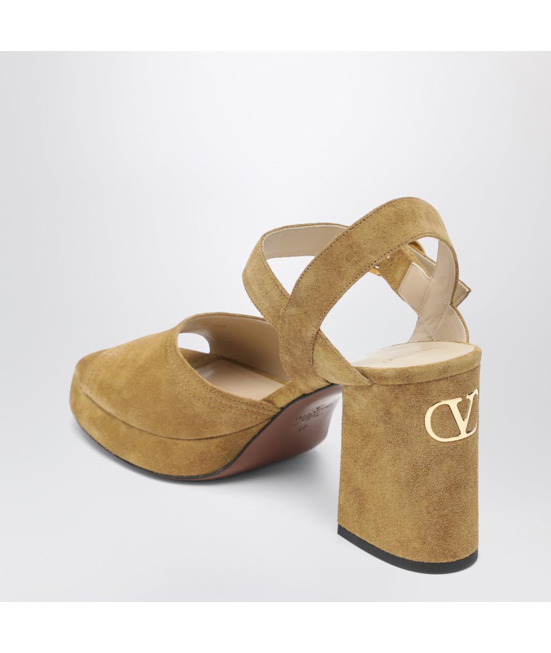 VALENTINO Бежевые замшевые босоножки, фото 2