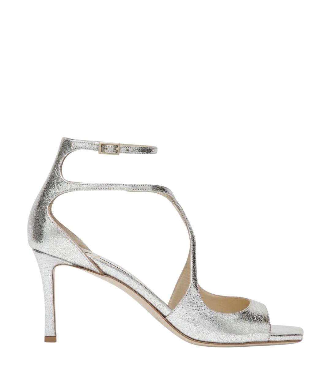 JIMMY CHOO Серые кожаные босоножки, фото 1