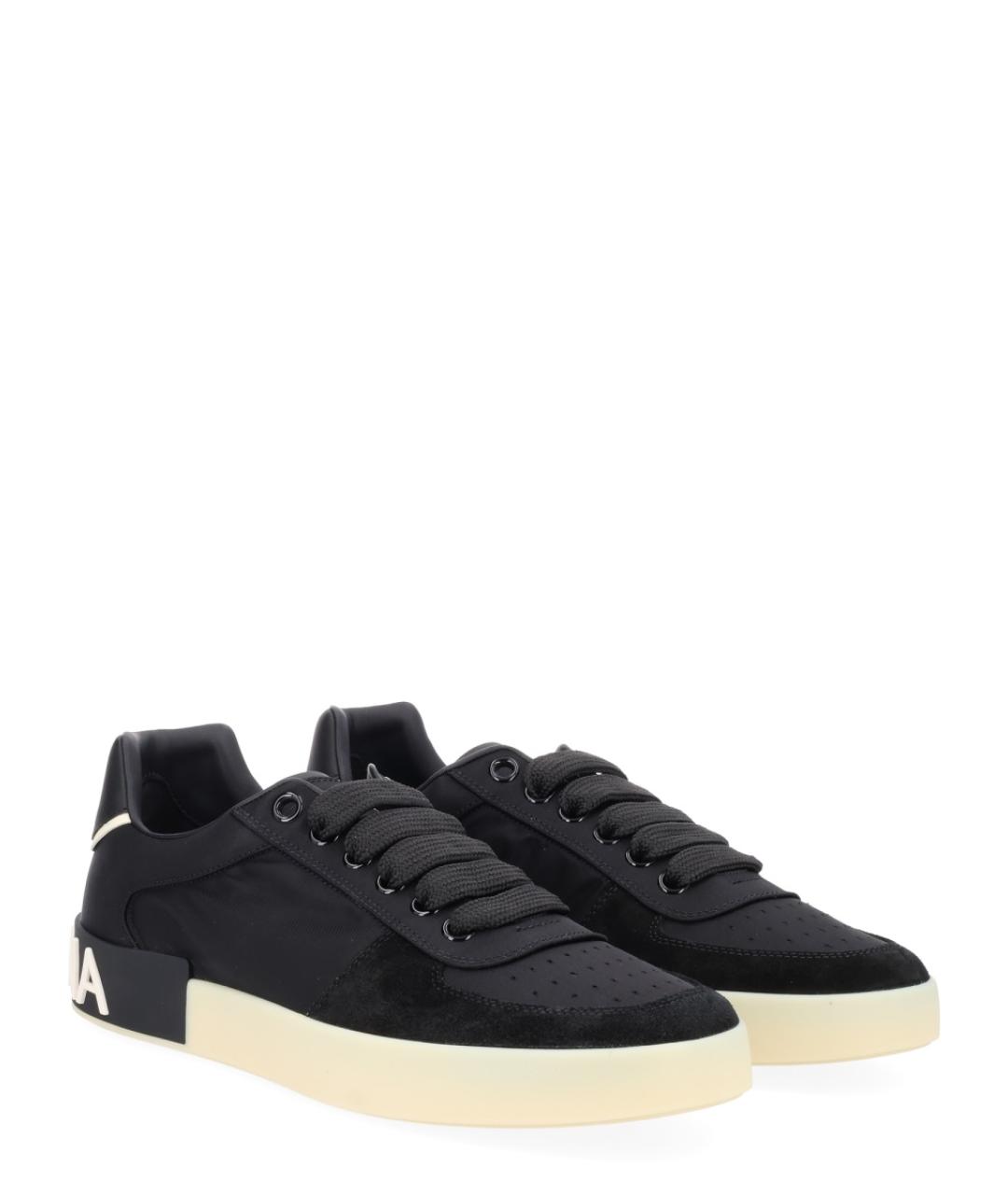 DOLCE&GABBANA Черные низкие кроссовки / кеды, фото 2