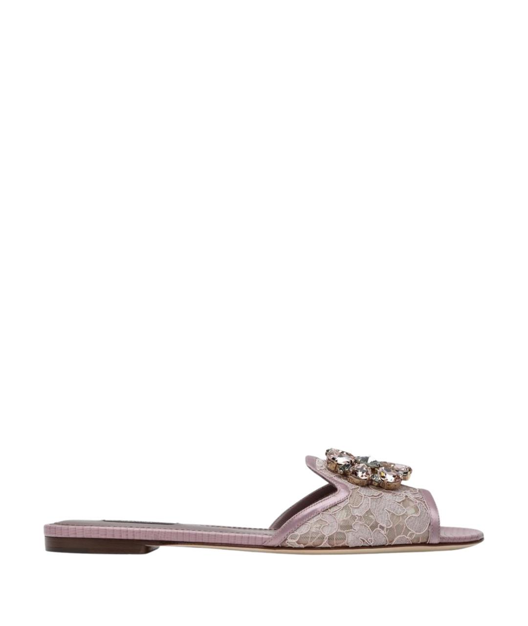 DOLCE&GABBANA Розовые синтетические сандалии, фото 1