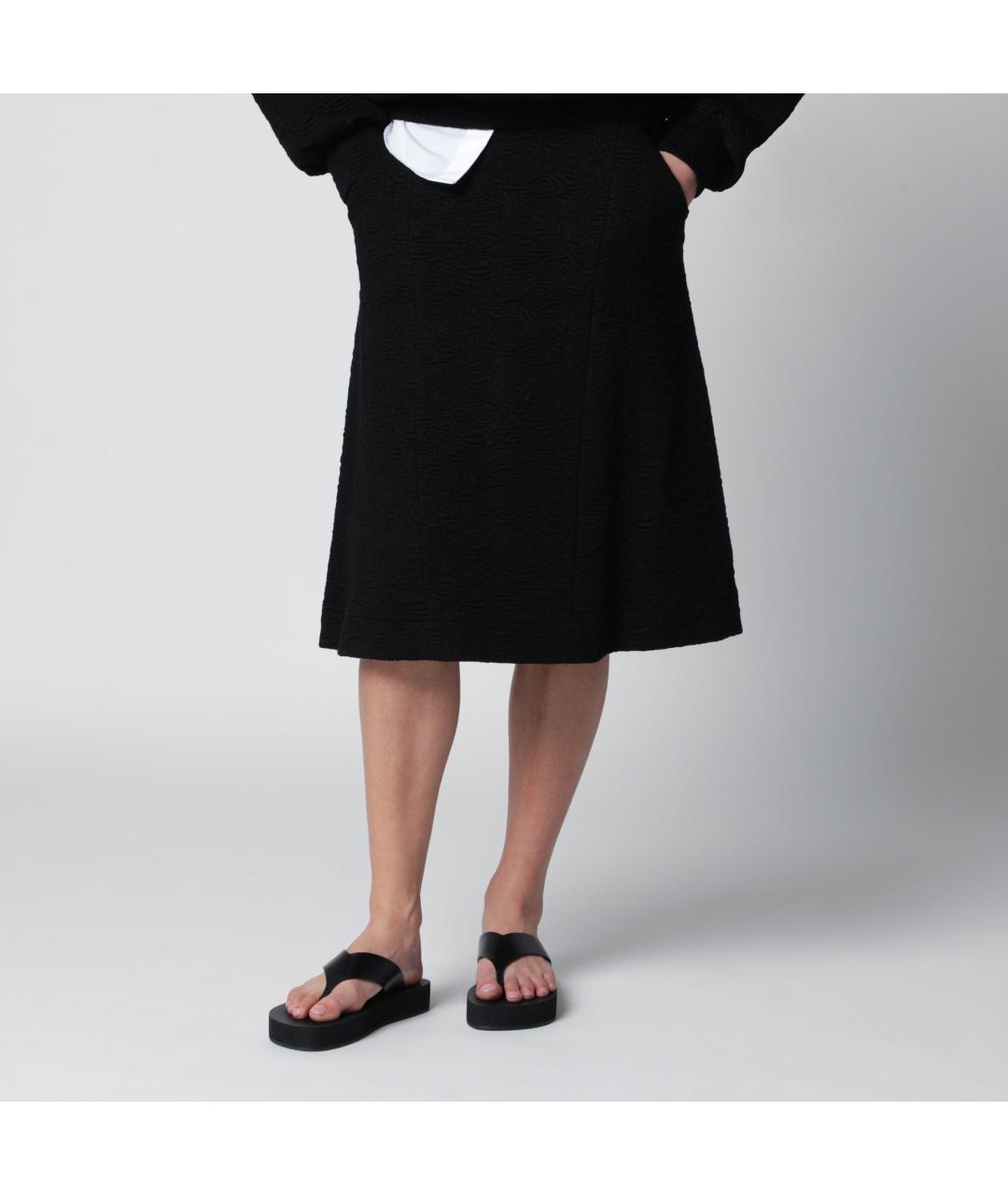 DRIES VAN NOTEN Черная полиамидовая юбка миди, фото 3