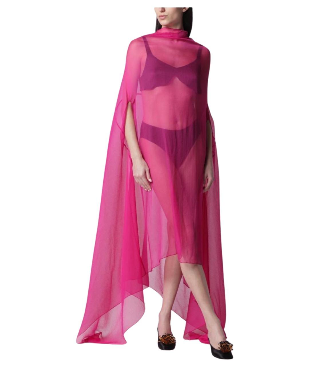 DRIES VAN NOTEN Розовое шелковое парео, фото 1