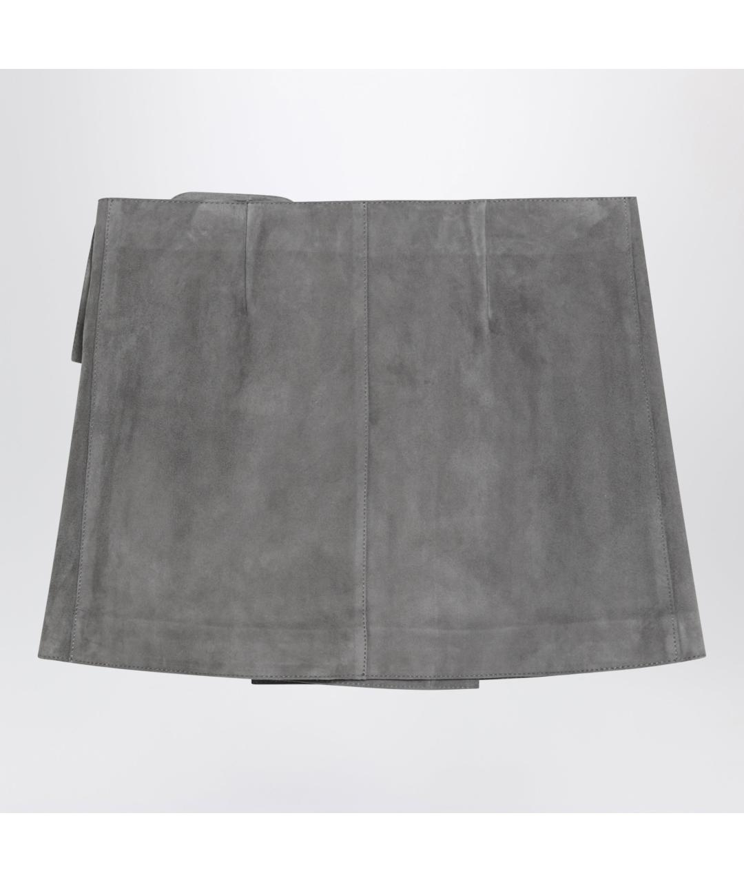 Ami Paris Серая замшевая юбка мини, фото 2