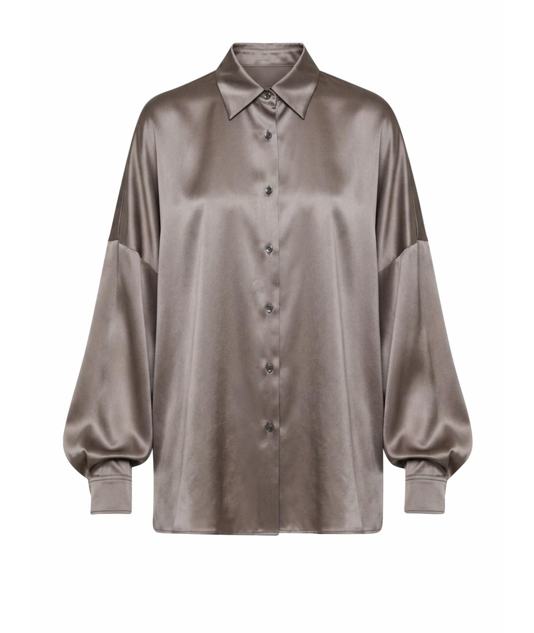 DRIES VAN NOTEN Серая шелковая рубашка, фото 1