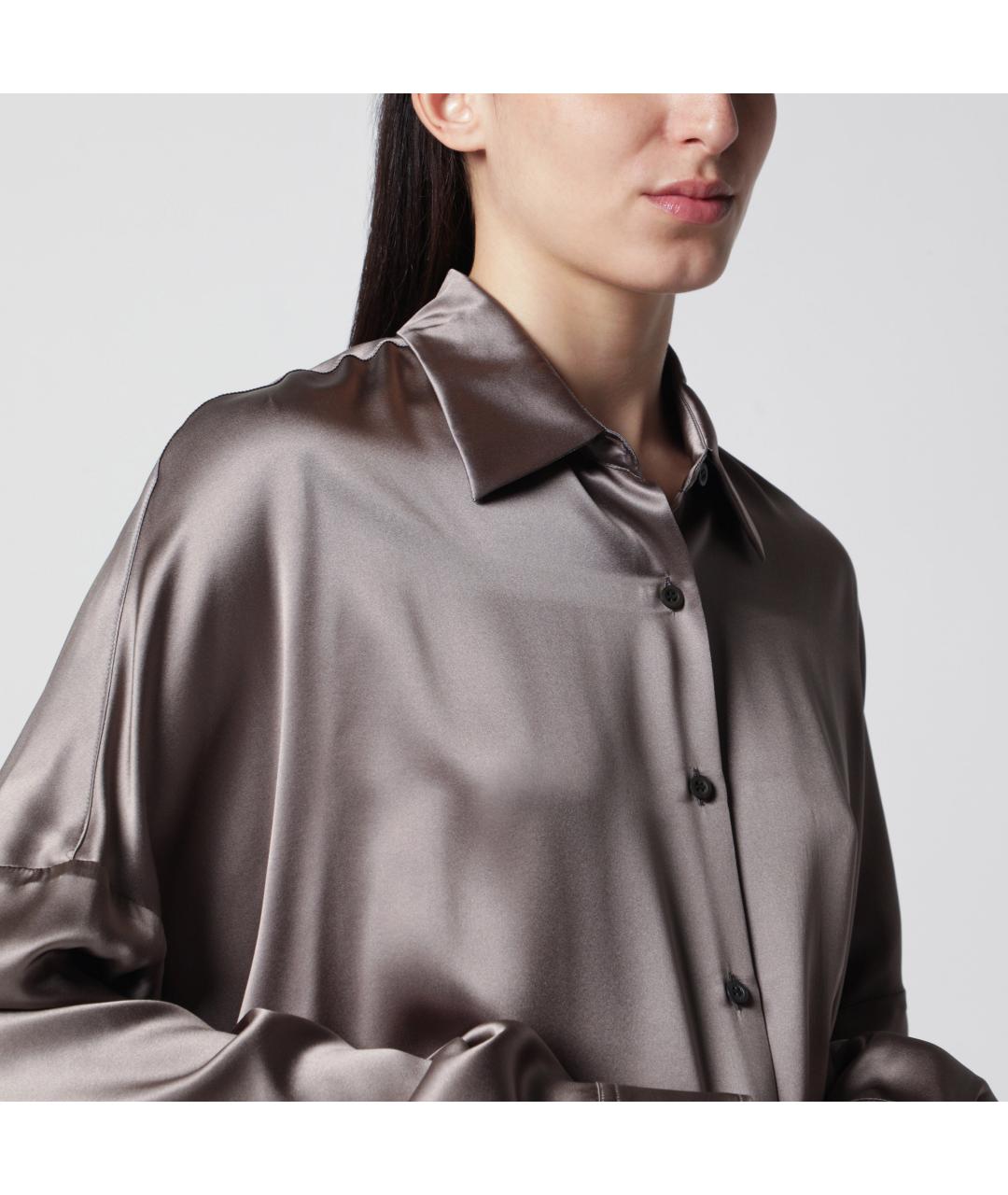 DRIES VAN NOTEN Серая шелковая рубашка, фото 2