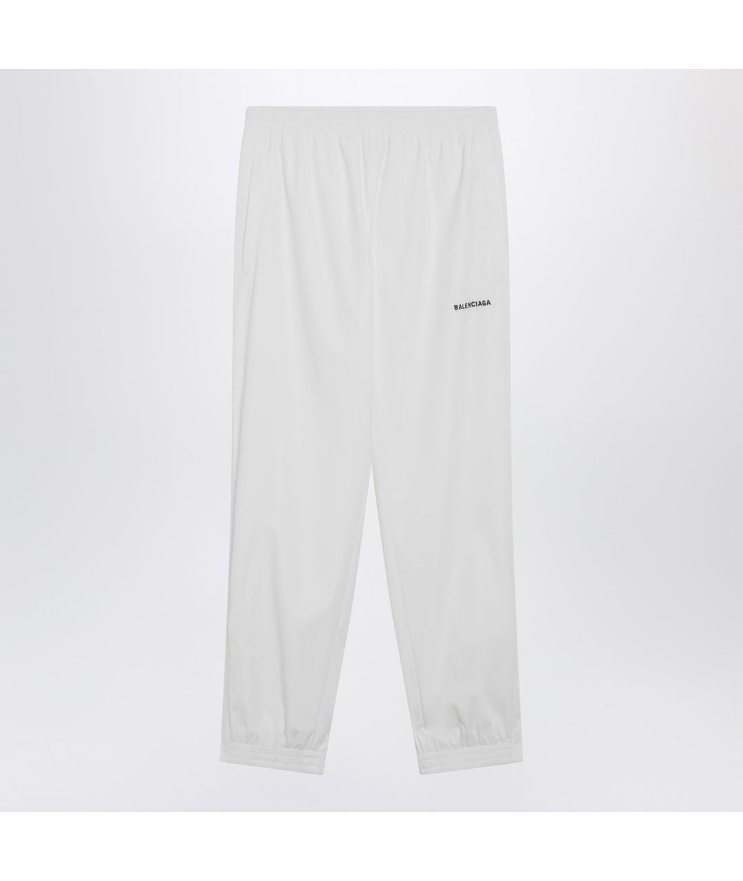 BALENCIAGA Белые полиэстеровые прямые брюки, фото 3