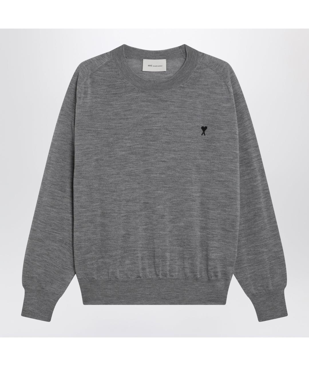 Ami Paris Серый шерстяной джемпер / свитер, фото 3