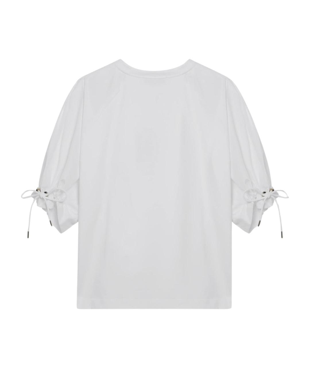 MAX MARA Белая хлопковая футболка, фото 2