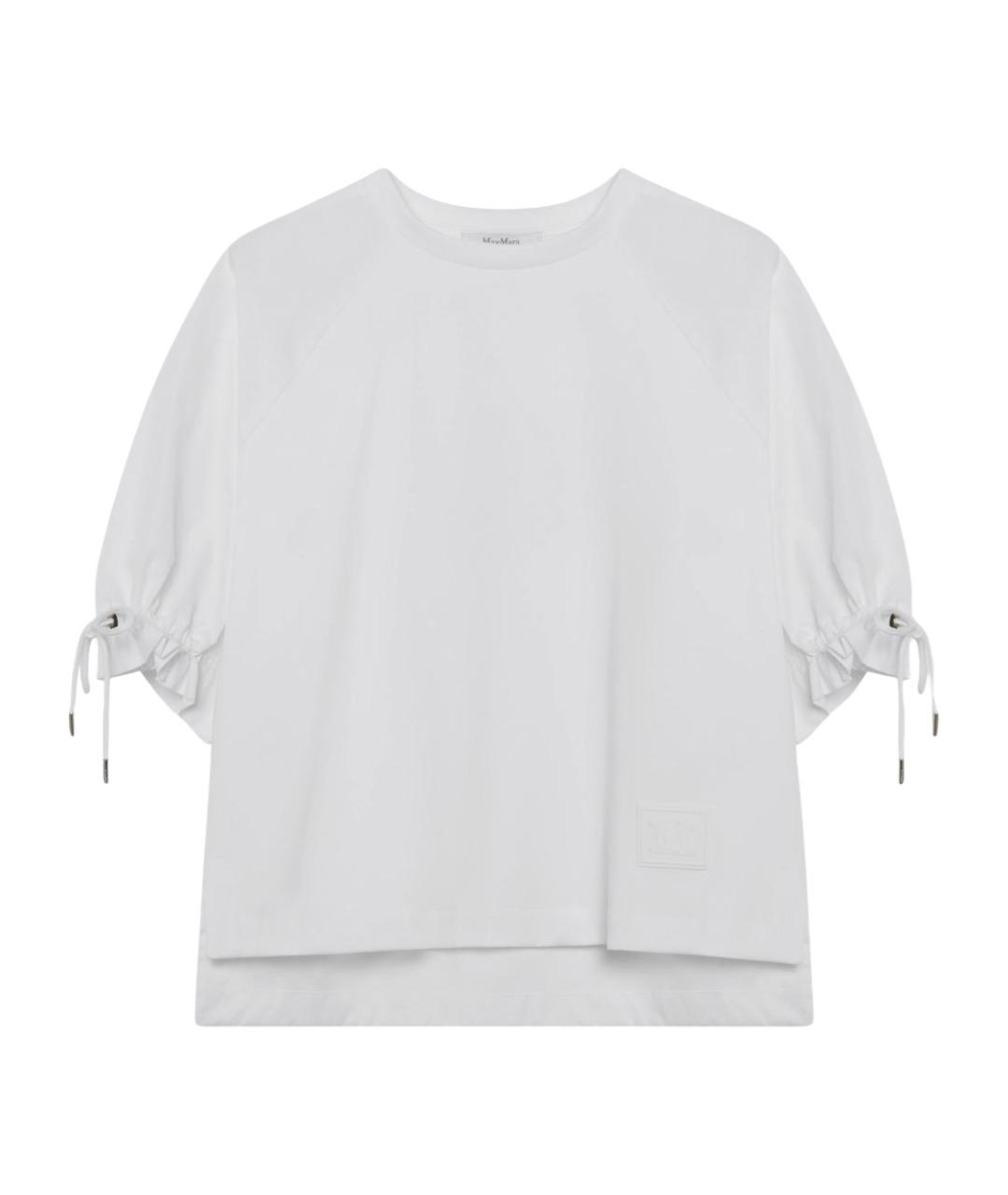 MAX MARA Белая хлопковая футболка, фото 1
