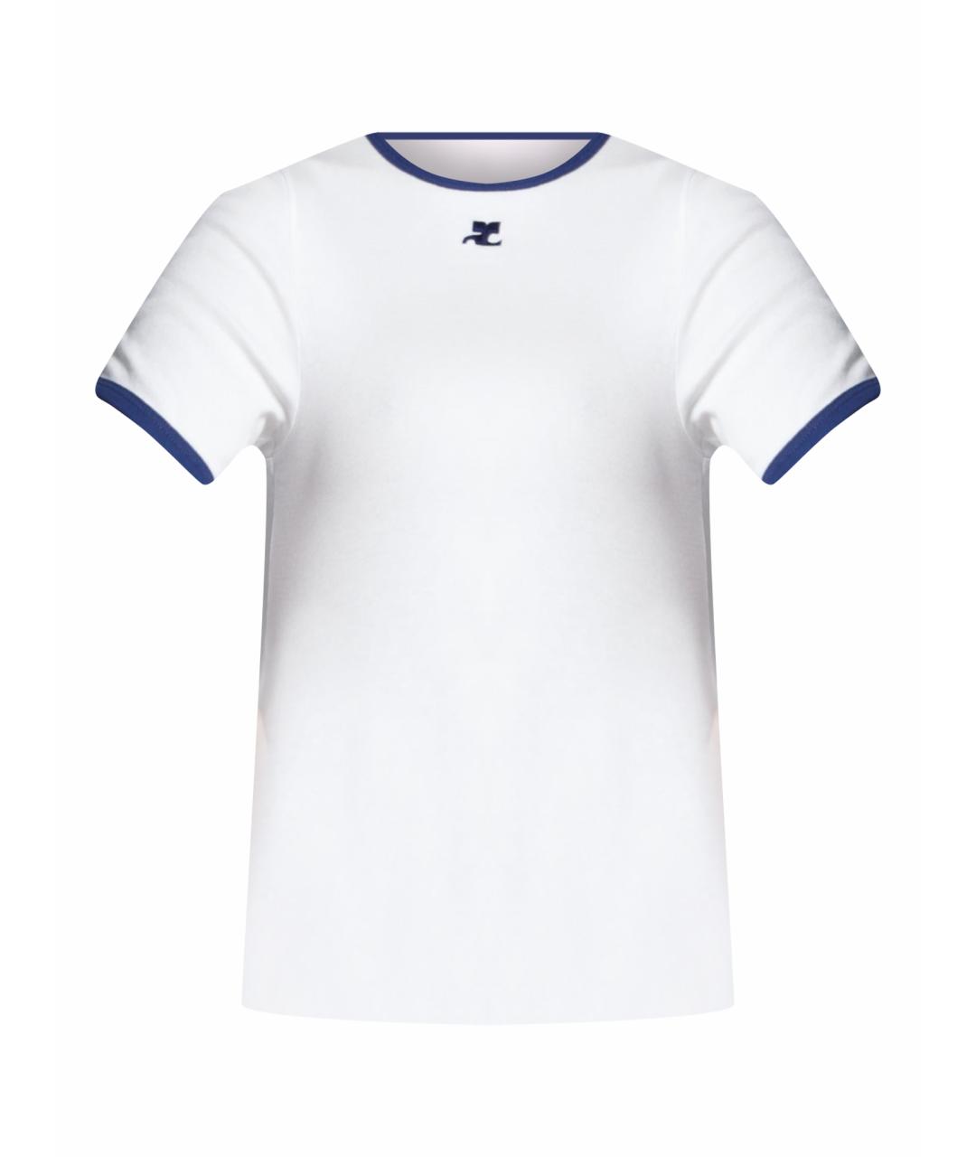 COURREGES Белая хлопковая футболка, фото 1