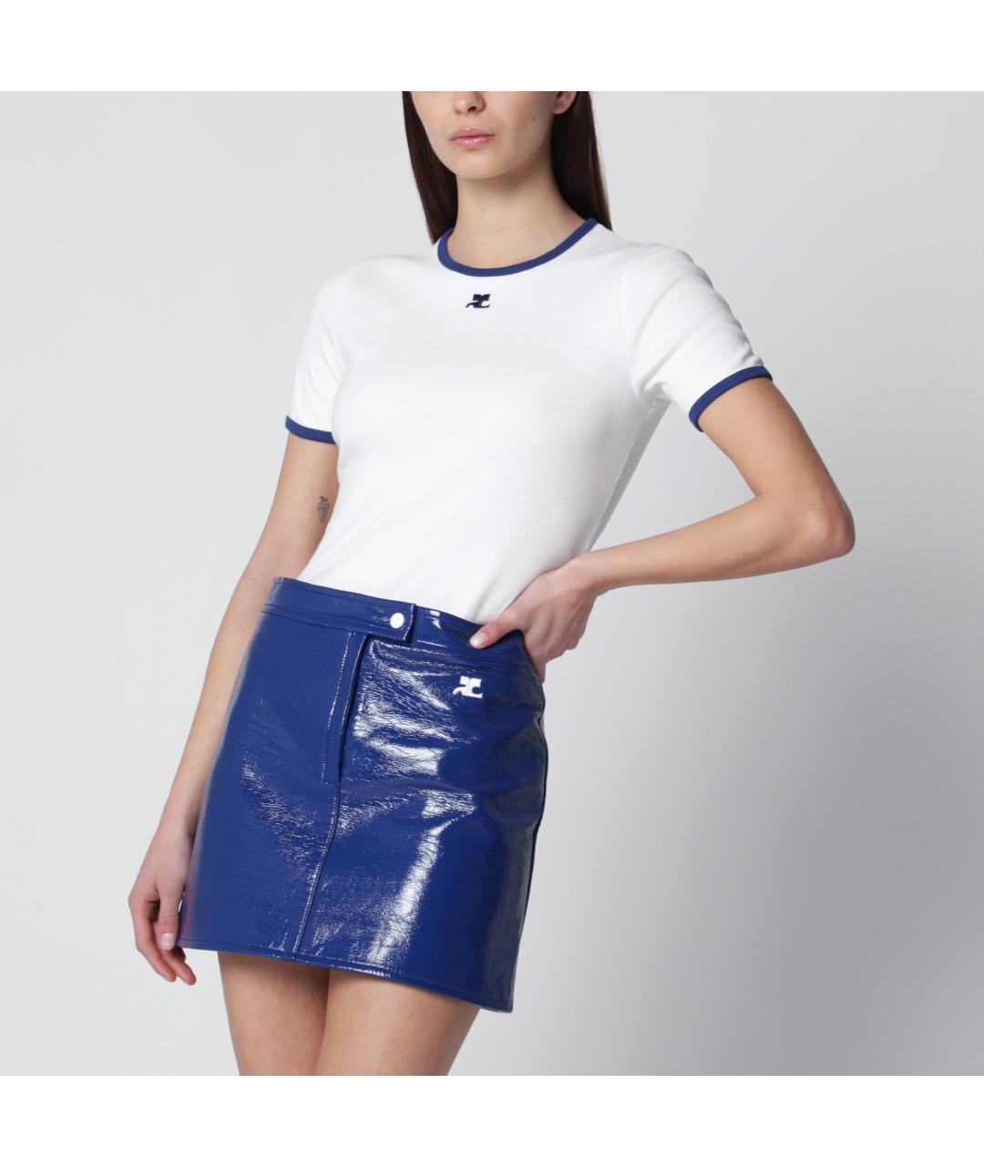 COURREGES Белая хлопковая футболка, фото 3